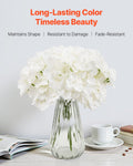 Artificial Flowers 105pc White Silk Hydrangea Fake Stems Bulk DIY