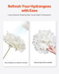 Artificial Flowers 105pc White Silk Hydrangea Fake Stems Bulk DIY