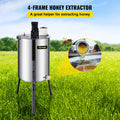 4 Frame Electric Honey Extractor 120W Beekeeping 2 Lids