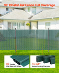 Chain Link Fence Slats 1.2m Green HDPE Privacy Bottom Locking