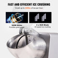 Electric Ice Crusher 220lbs/Hour 300W Snow Cone Maker 4 Blades