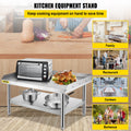 Stainless Steel Grill Stand Table 122x76x61cm Adjustable Shelf