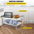 Stainless Steel Grill Stand Table 122x76x61cm Adjustable Shelf