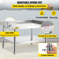 Stainless Steel Grill Stand Table 122x76x61cm Adjustable Shelf