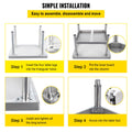 Stainless Steel Grill Stand Table 122x76x61cm Adjustable Shelf
