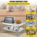 Stainless Steel Grill Stand Table 152x76x61cm Adjustable Shelf