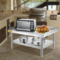 Stainless Steel Grill Stand Table 152x76x61cm Adjustable Shelf