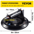 Glass Suction Cup 8'' 220lbs Vacuum Lifter Granite Glass Handle