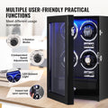 Watch Winder 4 Automatic Watches Black PU LED Light Mabuchi Motor