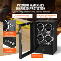 Watch Winder 4 Automatic Watches Black PU LED Light Mabuchi Motor
