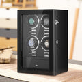 Watch Winder 4 Automatic Watches Black PU LED Light Mabuchi Motor