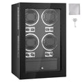 Watch Winder 4 Automatic Watches Black PU LED Light Mabuchi Motor