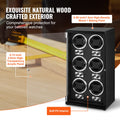 Watch Winder 6 Watches Automatic Japanese Motor LED Black PU