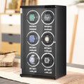 Watch Winder 6 Watches Automatic Japanese Motor LED Black PU