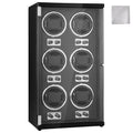Watch Winder 6 Watches Automatic Japanese Motor LED Black PU