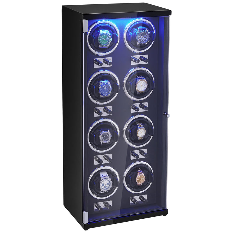 Watch Winder 8 Watches Automatic Japanese Motor LED Light