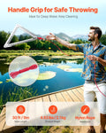 24in Aquatic Weed Rake, 3-Sided Lake Weed Rake with Handle, Portable and Foldable Pond Water Grass Razor, Stainless Steel Throwable Floating Pond Weeds Cutter with 30 ft Rope, for Lakes Ponds