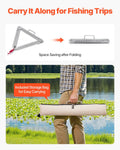 24in Aquatic Weed Rake, 3-Sided Lake Weed Rake with Handle, Portable and Foldable Pond Water Grass Razor, Stainless Steel Throwable Floating Pond Weeds Cutter with 30 ft Rope, for Lakes Ponds
