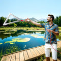 24in Aquatic Weed Rake, 3-Sided Lake Weed Rake with Handle, Portable and Foldable Pond Water Grass Razor, Stainless Steel Throwable Floating Pond Weeds Cutter with 30 ft Rope, for Lakes Ponds