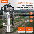 37.77cc Gas Powered T Post Driver 4-Stroke Fence Piling 3 Head
