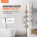 Shower Corner Caddy Tension Pole 42-114cm Rust-Proof Adjustable