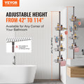 Shower Corner Caddy Tension Pole 42-114cm Rust-Proof Adjustable