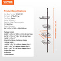 Shower Corner Caddy Tension Pole 42-114cm Rust-Proof Adjustable