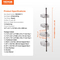 Shower Corner Caddy Tension Pole 56-114cm Rust-Proof Adjustable
