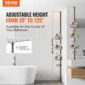 Shower Corner Caddy Tension Pole 39-125cm Rust-Proof Adjustable