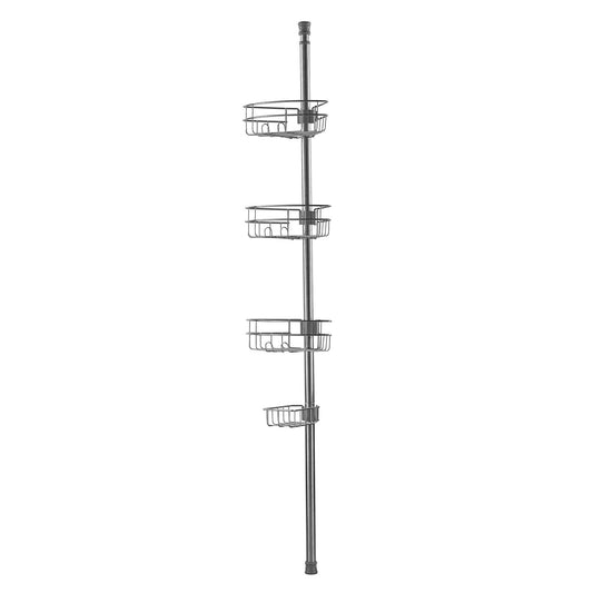 Shower Corner Caddy Tension Pole 39-125cm Rust-Proof Adjustable