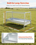 Livestock Hay Feeder 300L 147cm Grain & Hay Steel Goat Sheep Horse