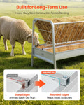 Livestock Hay Feeder 300L 147cm Grain & Hay Steel Goat Sheep Horse