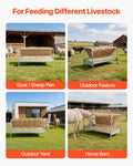Livestock Hay Feeder 300L 147cm Grain & Hay Steel Goat Sheep Horse