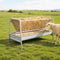 Livestock Hay Feeder 300L 147cm Grain & Hay Steel Goat Sheep Horse