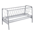 Livestock Hay Feeder, 2 in 1 Grain & Hay Feeder, 300L Capacity, 147 cm Long Goat Pasture Feeding with Deeper Feeding Pan, Heavy Duty Steel Grain Holder for Sheep Sheds, Farms, Horse Barns, Yards