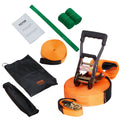 Slackline Kit 18.3m Training Line Tree Protectors Arm Trainer Bag