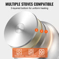 Steamer Pot 28cm 8.5QT Stainless Steel 3-Layer with 2 Grids Lid