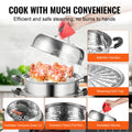 Steamer Pot 28cm 8.5QT Stainless Steel 3-Layer with 2 Grids Lid