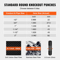 10 Ton Hydraulic Knockout Punch Kit 6 Piece 1/2