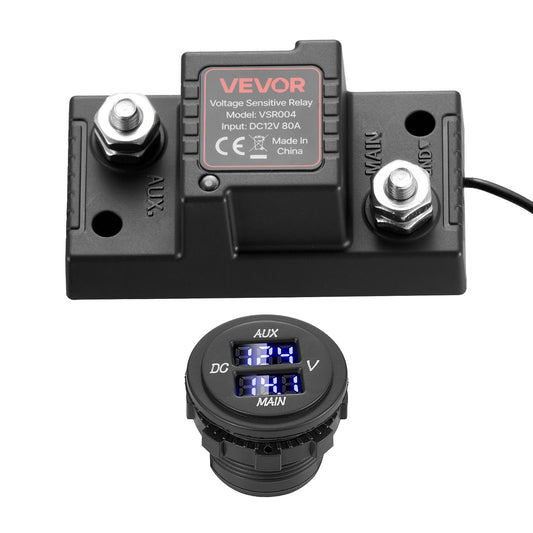 Dual Battery Isolator 12V 80A VSR Voltage Sensitive Relay LCD