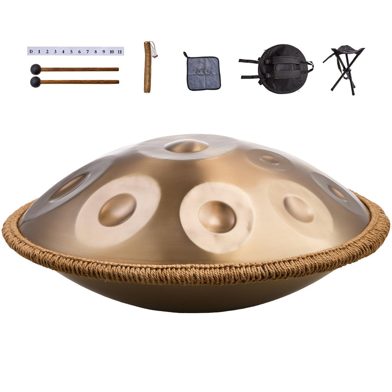 Handpan Drum 22in 12 Notes D Minor Hand Drum Instrument Mallet