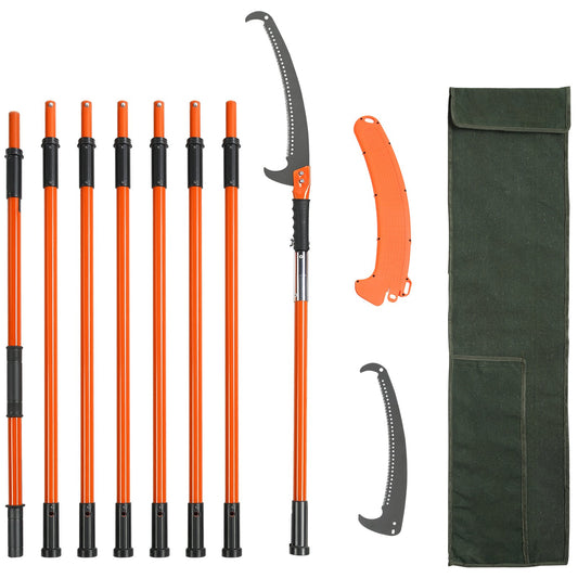 VEVOR Manual Pole Saw 8.24m Extendable Tree Pruner Fiberglass Handle