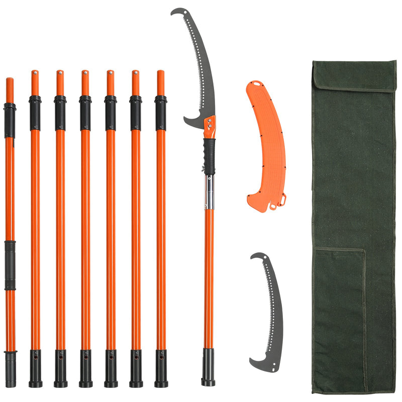 VEVOR Manual Pole Saw 8.24m Extendable Tree Pruner Fiberglass Handle