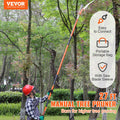 Pole Saw Manual 2.24-8.24m Extendable Tree Pruner Fiberglass