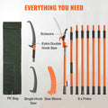 Pole Saw Manual 2.24-8.24m Extendable Tree Pruner Fiberglass