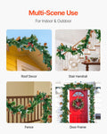 Christmas Garland 2750mm with Lights Faux Greenery Berry Pine