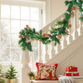 Christmas Garland 2750mm with Lights Faux Greenery Berry Pine