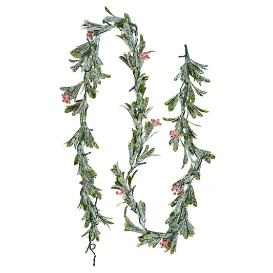 2m Christmas Garland Olive Leaves Berries Faux Greenery with Lights