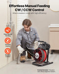 Drain Cleaner Machine 23m Manual Sewer Snake 13mm 4 Cutters