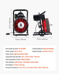 Drain Cleaner Machine 23m Manual Sewer Snake 13mm 4 Cutters